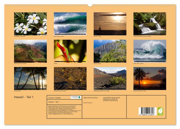 Produktbild: Hawai'i - Teil 1 (hochwertiger Premium Wandkalender 2026 DIN A2 quer), Kunstdruck in Hochglanz