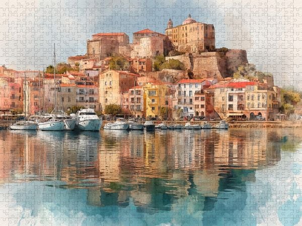 Produktbild: CALVENDO Puzzle Calvi, Corsica, Frankreich | 1000 Teile Lege-Gr&ouml;&szlig;e 64x48cm Foto-Puzzle f&uuml;r gl&uuml;ckliche Stunden