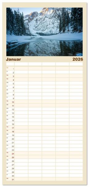 Produktbild: Familienplaner 2026 - Italien - zwischen Dolomiten und Amalfik&uuml;ste mit 5 Spalten (Wandkalender, 21 x 45 cm) CALVENDO