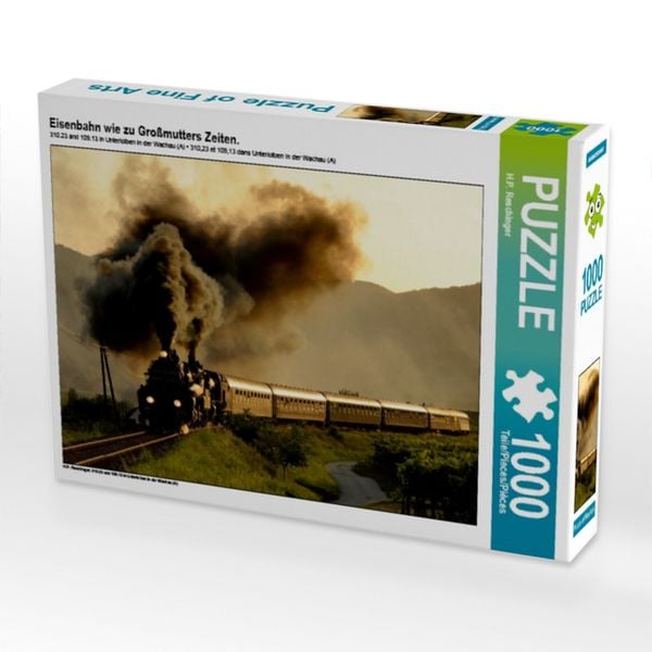 CALVENDO Puzzle Eisenbahn wie zu Großmutters Zeiten. | 1000 Teile Lege-Größe 64x48cm Foto-Puzzle für glückliche Stunden