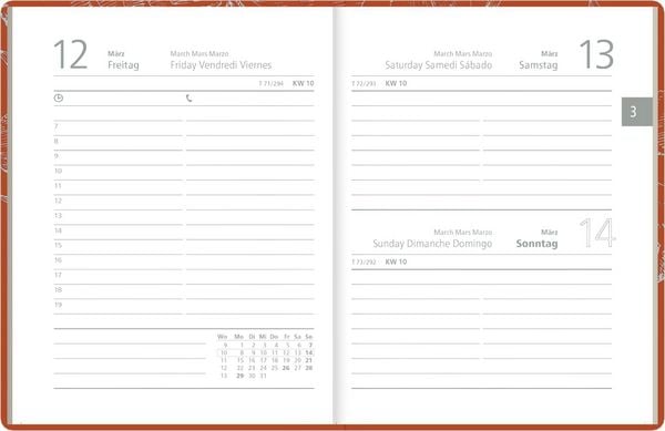 Produktbild: Taschenkalender 1T/1S chestnut Blauer Engel 2027