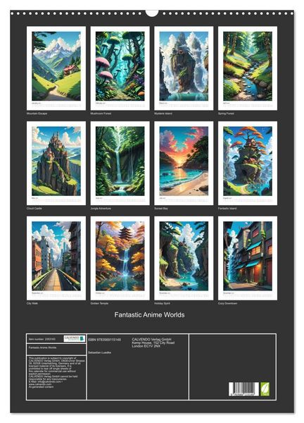 Produktbild: Fantastic Anime Worlds (Wall Calendar 2027 DIN A2 portrait), CALVENDO 12 Month Wall Calendar
