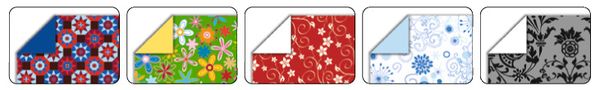 Produktbild: Folia  Faltbl&auml;tter ORNAMENTAL 80g/m&sup2;, 15x15cm, 50 Blatt, 5 Motive sortiert