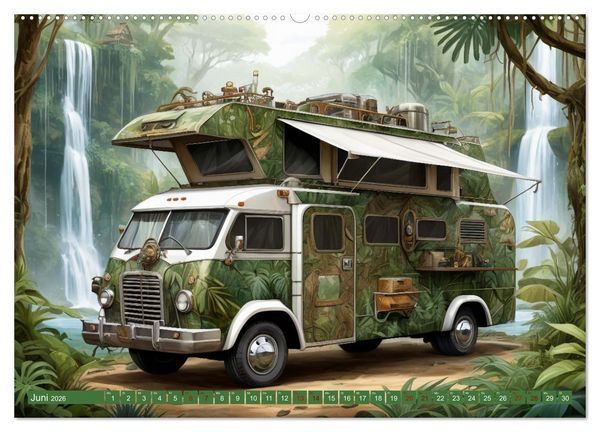 Produktbild: Steampunk Wohnmobile (Wandkalender 2026 DIN A2 quer), CALVENDO Monatskalender