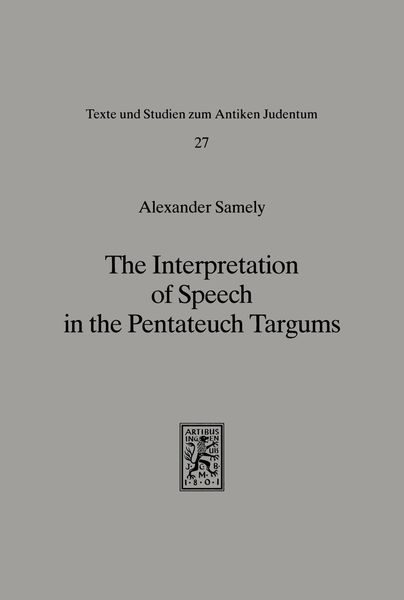 Produktbild: The Interpretation of Speech in the Pentateuch Targums