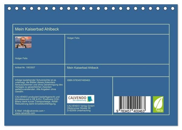Produktbild: Mein Kaiserbad Ahlbeck (Tischkalender 2026 DIN A5 quer), CALVENDO Monatskalender