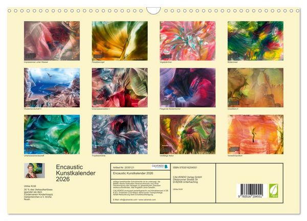 Produktbild: Encaustic Kunstkalender 2026 (Wandkalender 2026 DIN A3 quer), CALVENDO Monatskalender