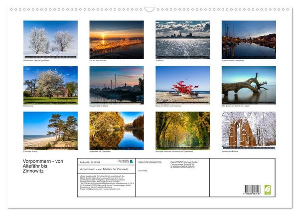 Produktbild: Vorpommern - von Altef&auml;hr bis Zinnowitz (Wandkalender 2027 DIN A2 quer), CALVENDO Monatskalender