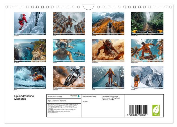 Produktbild: Epic Adrenaline Moments (Wall Calendar 2026 DIN A4 landscape), CALVENDO 12 Month Wall Calendar