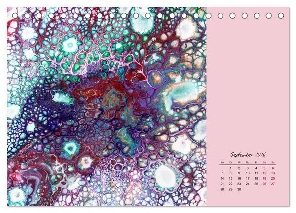 Produktbild: Farbfantasien - Pouring (Tischkalender 2026 DIN A5 quer), CALVENDO Monatskalender