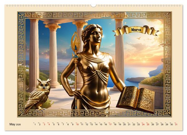 Produktbild: Roman Gods - under the spell of mythology (High Quality Premium Wall Calendar 2026 DIN A2 landscape),CALVENDO 12 Month Wall Calendar