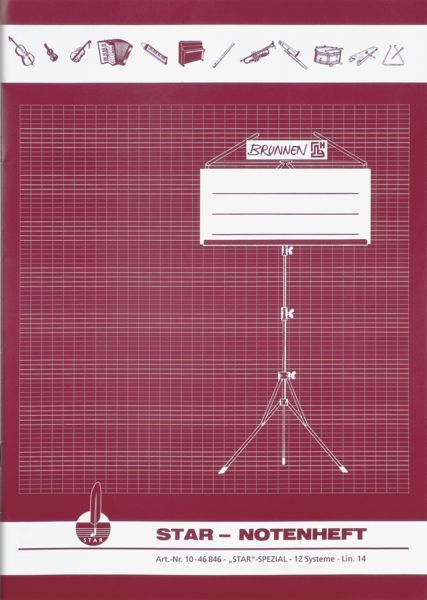 Produktbild: Star-Notenheft | A4, Notenlineatur, 8 Blatt, bordeaux