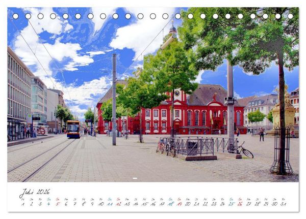Produktbild: Mannheim - Die Stadt im Quadrat (Tischkalender 2026 DIN A5 quer), CALVENDO Monatskalender