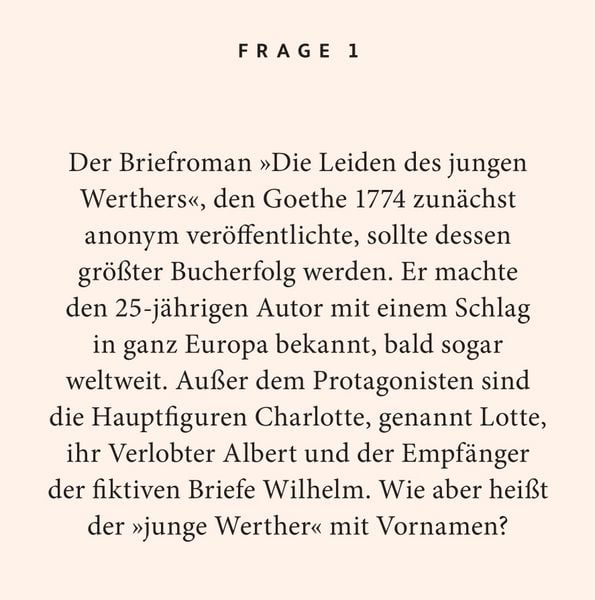 Produktbild: Goethe-Quiz