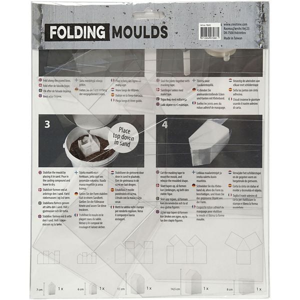Produktbild: Creativ Company Formmatten, H&auml;user und Dreiecke, H 6-14,5 cm, Transparent, 5 Stk