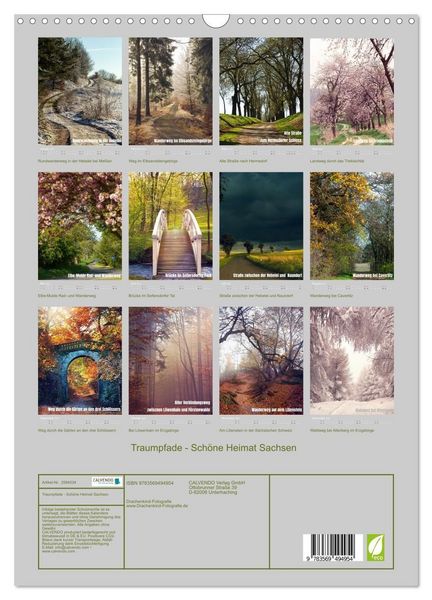 Produktbild: Traumpfade - Sch&ouml;ne Heimat Sachsen (Wandkalender 2027 DIN A3 hoch), CALVENDO Monatskalender