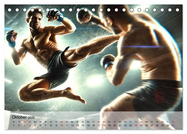 Produktbild: MMA Germany - Mixed Martial Arts Power (Tischkalender 2026 DIN A5 quer), CALVENDO Monatskalender
