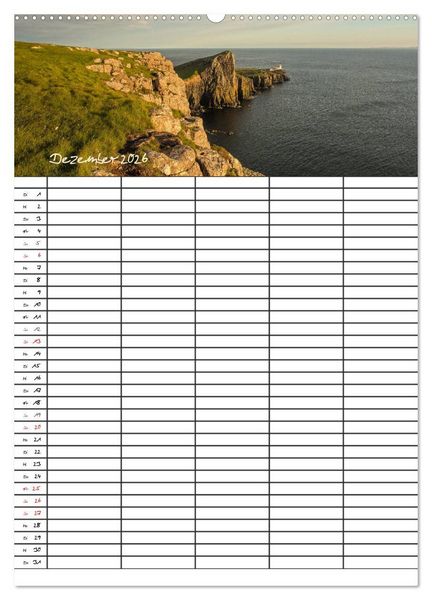 Produktbild: Isle of Skye - Schottlands Inseln - Familienplaner (hochwertiger Premium Wandkalender 2026 DIN A2 hoch), Kunstdruck in Hochglanz
