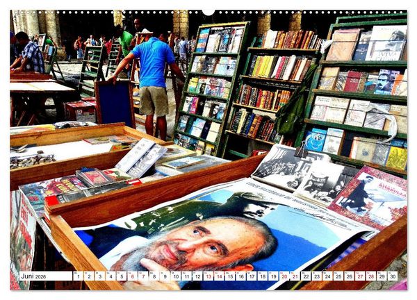 Produktbild: Leseland Kuba - Buchh&auml;ndler in Havanna (Wandkalender 2026 DIN A2 quer), CALVENDO Monatskalender