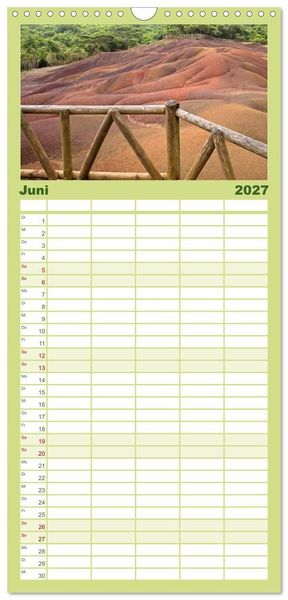 Produktbild: Familienplaner 2027 - Mauritius mit 5 Spalten (Wandkalender, 21 x 45 cm) CALVENDO