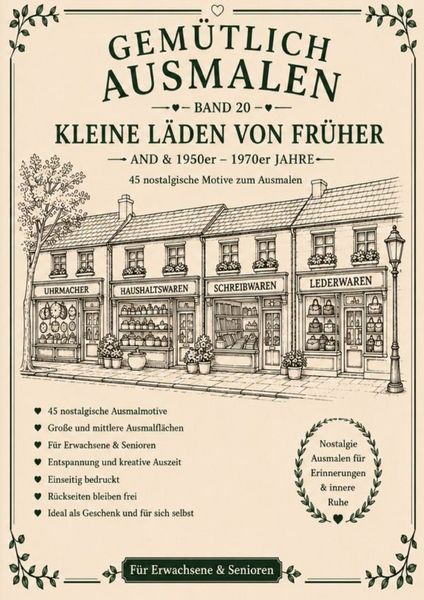 Produktbild: Gem&uuml;tlich ausmalen / Gem&uuml;tlich ausmalen - Kleine L&auml;den von fr&uuml;her