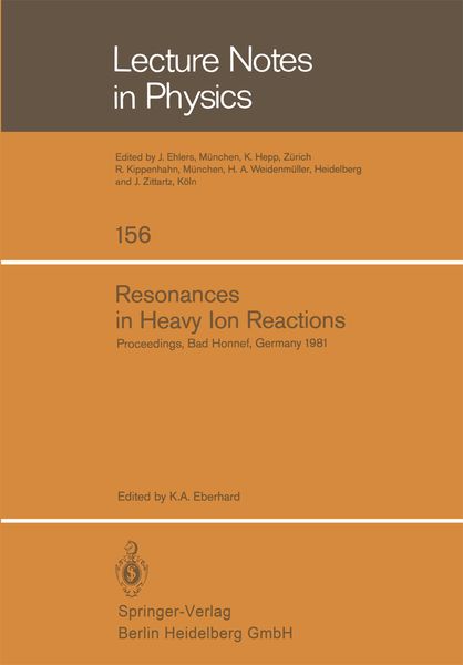 Produktbild: Resonances in Heavy Ion Reactions