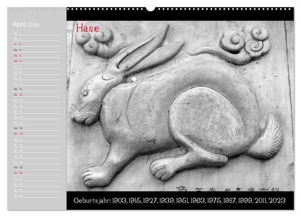 Produktbild: Das Chinesische Horoskop / Geburtstagskalender (Wandkalender 2026 DIN A2 quer), CALVENDO Monatskalender