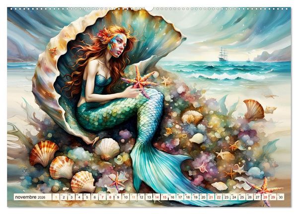 Produktbild: La muse de Pos&eacute;idon (Calendrier mural 2026 DIN A2 vertical) calendrier de bureau