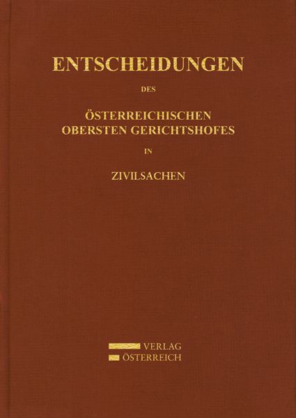 Produktbild: Entscheidungen des &Ouml;sterreichischen Gerichtshofes in Zivilsachen