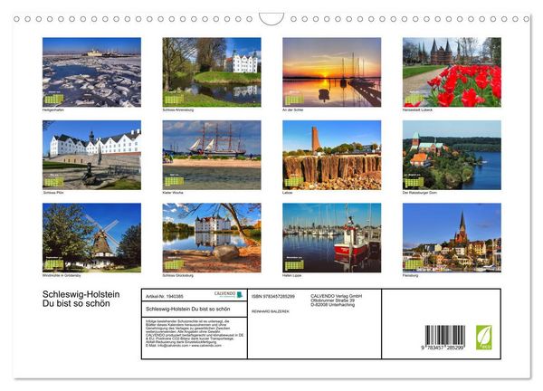 Produktbild: Schleswig-Holstein Du bist so sch&ouml;n (Wandkalender 2026 DIN A3 quer), CALVENDO Monatskalender