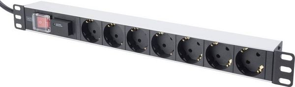 Produktbild: Digitus DN-95407 19 Zoll Netzwerkschrank-Steckdosenleiste 1 HE Schutzkontaktsteckdose Schwarz
