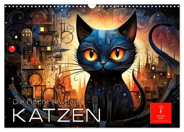 Produktbild: Katzen - die Nacht erwacht (Wandkalender 2026 DIN A3 quer), CALVENDO Monatskalender
