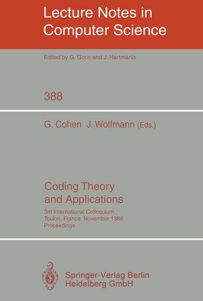 Produktbild: Coding Theory and Applications