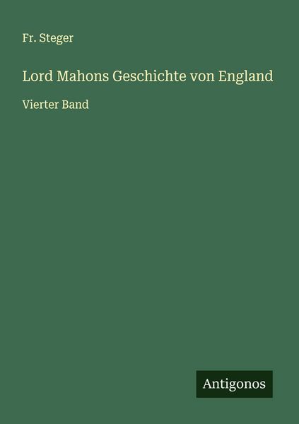 Produktbild: Lord Mahons Geschichte von England