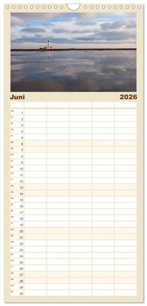 Produktbild: Familienplaner 2026 - Schleswig-Holstein - Nordfriesland mit 5 Spalten (Wandkalender, 21 x 45 cm) CALVENDO