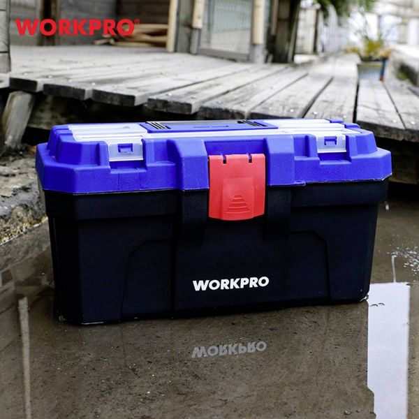 Produktbild: WorkPro WP283001 410 x 230 x 205mm Werkzeugkasten unbest&uuml;ckt Blau, Schwarz
