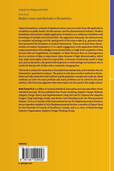 Produktbild: Modern Issues and Methods in Biostatistics