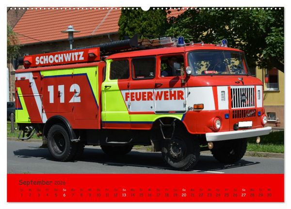 Produktbild: DDR Feuerwehr Klassiker (Wandkalender 2026 DIN A2 quer), CALVENDO Monatskalender
