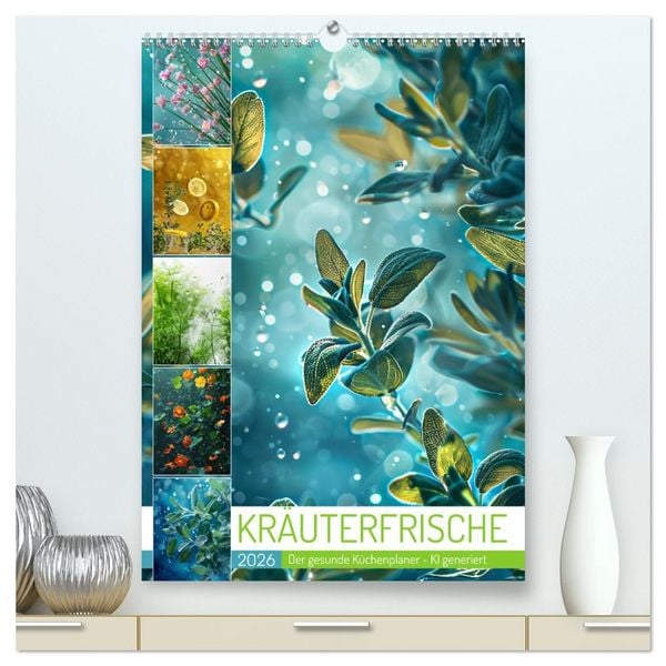 Kräuterfrische (hochwertiger Premium Wandkalender 2026 DIN A2 hoch), Kunstdruck in Hochglanz