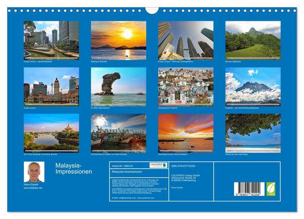 Produktbild: Malaysia-Impressionen (Wandkalender 2026 DIN A3 quer), CALVENDO Monatskalender