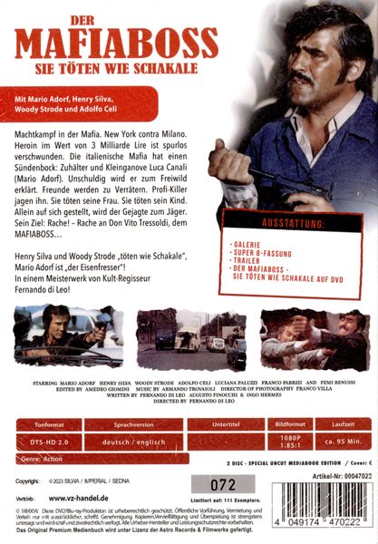 Produktbild: Der Mafiaboss - Sie t&ouml;ten wie Schakale - Mediabook - Cover C - Inkl. Poster A4, gefaltet, 7 Postkarten, 1 Untersetzer - Limited Edition auf 111 St&uuml;ck (Blu-ray+DVD)