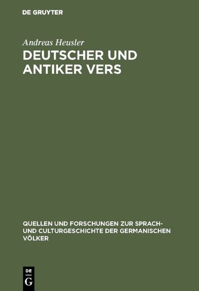 Produktbild: Deutscher und antiker Vers