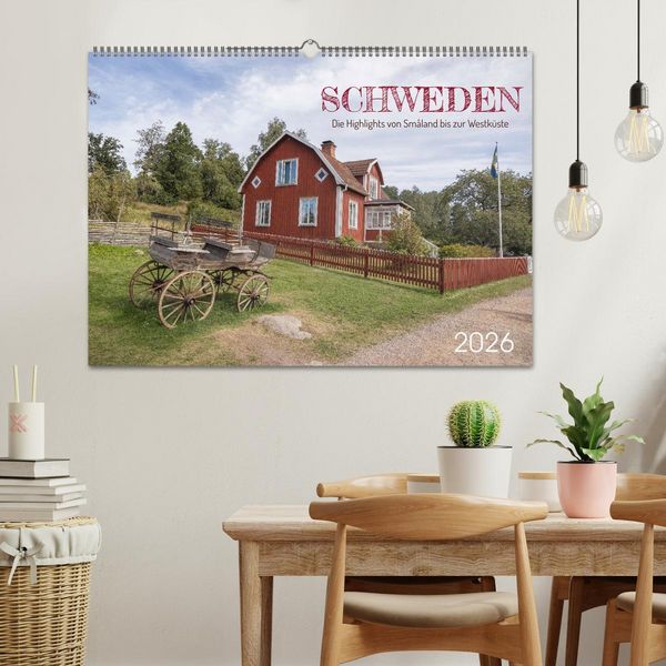 Produktbild: Schweden - Die Highlights von Sm&aring;land bis zur Westk&uuml;ste (Wandkalender 2026 DIN A2 quer), CALVENDO Monatskalender