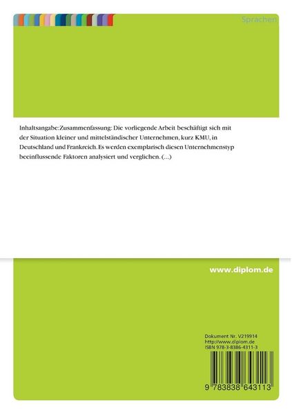 Produktbild: Kleine und mittlere Unternehmen in Deutschland und Frankreich