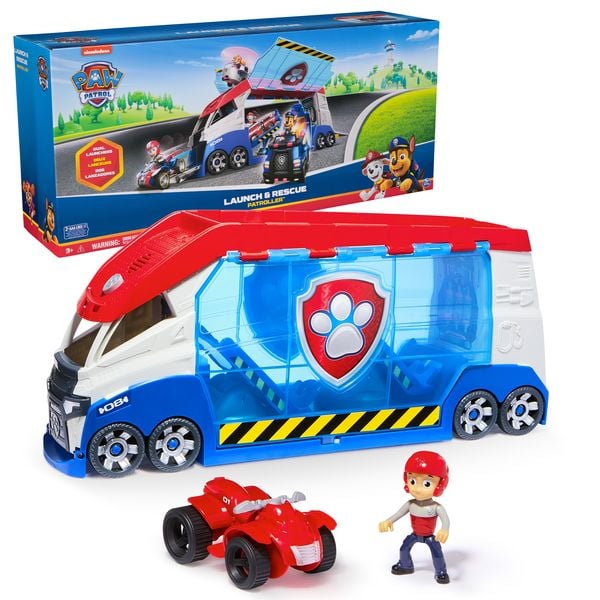 PAW Patrol - Launch'n Rescue PAW Patroller Teamfahrzeug mit neuen Funktionen, inkl. Ryder-Figur und 1 Basis-Fahrzeug