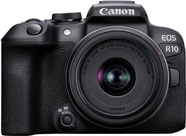 Produktbild: Canon EOS R10 + RF-S 18-45mm F4.5-6.3 IS STM Digitale Spiegelreflexkamera RF-S 18-45 mm 24.2 Megapixel Schwarz 4K-Video, Bildstabilisierung, WiFi