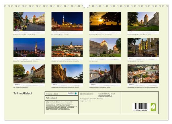 Produktbild: Tallinn Altstadt (Wandkalender 2027 DIN A3 quer), CALVENDO Monatskalender