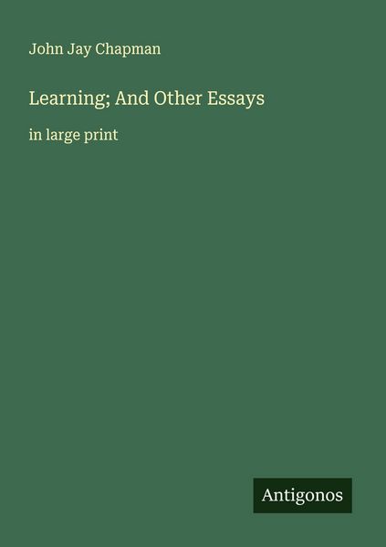 Produktbild: Learning; And Other Essays
