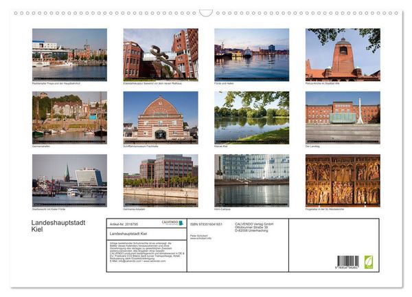 Produktbild: Landeshauptstadt Kiel (Wandkalender 2026 DIN A2 quer), CALVENDO Monatskalender
