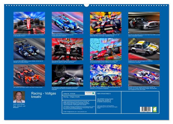 Produktbild: Racing - Vollgas kreativ (Wandkalender 2026 DIN A2 quer), CALVENDO Monatskalender